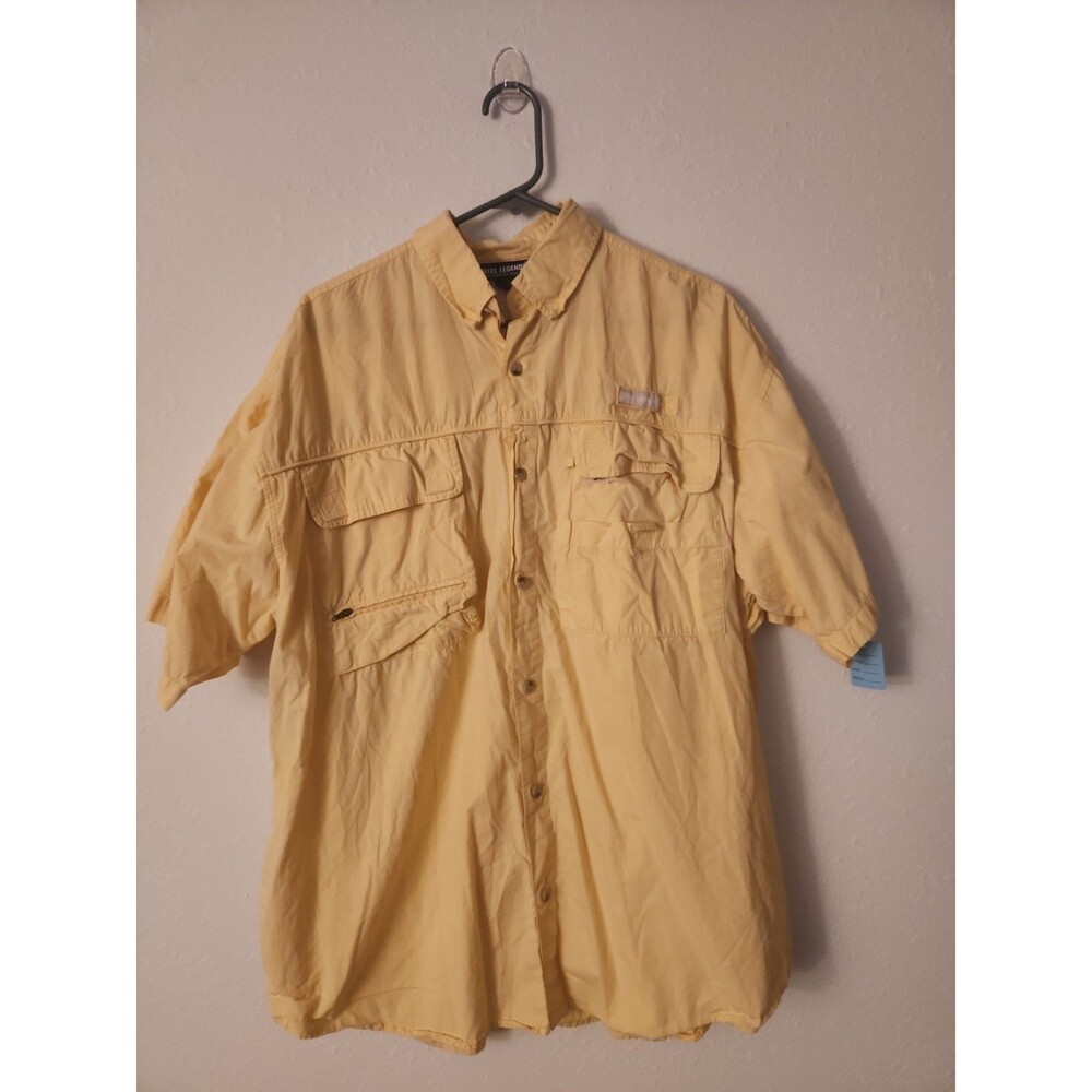 Mens Reel Legends fishing shirt pfg yellow Size Large